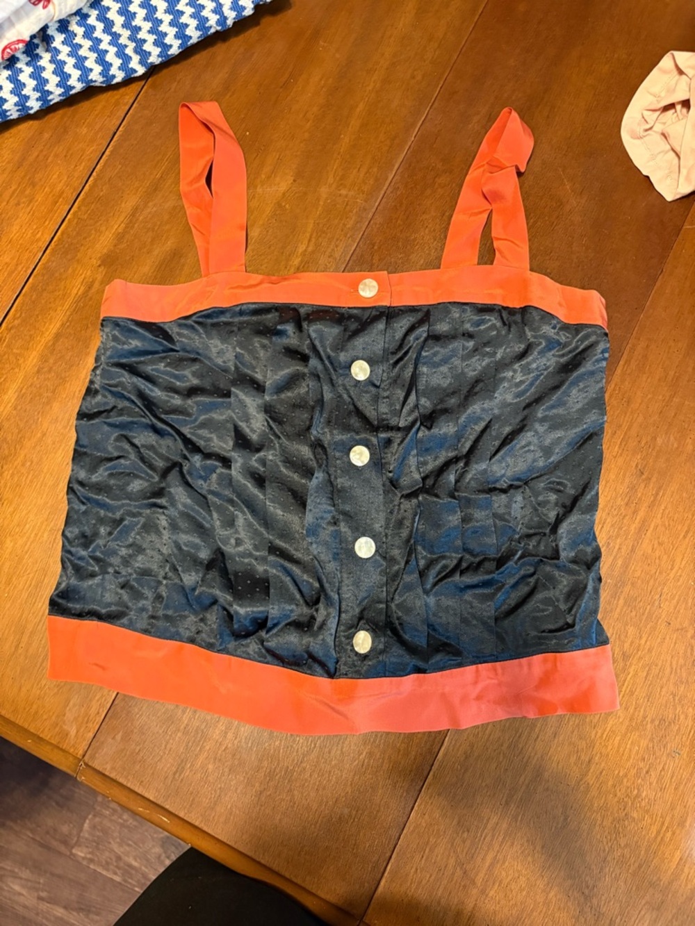 Marc Jacobs Black Top with Coral-Red Trim